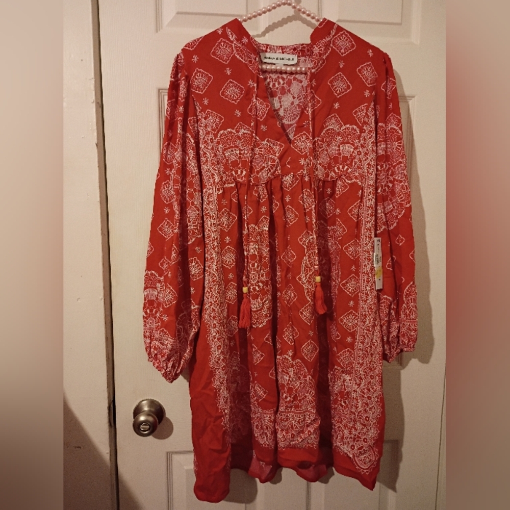 Emma & Michele Red ♥️ Pattern Midi Dress